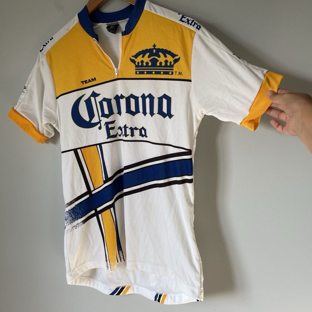 Cyclewear Vtg. Corona Extra Cycling Jersey Shirt Made in USA Unisex Size Large - Picture 9 of 11